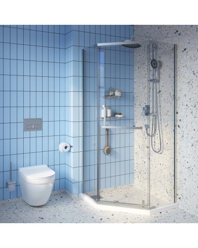 Душевой уголок 90х90 см IDDIS Steel STE8SS9i23 прозрачное