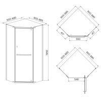Душевой уголок 90х90 см IDDIS Steel STE8SS9i23 прозрачное