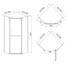 Душевой уголок 90х90 см IDDIS Steel STE8SS9i23 прозрачное