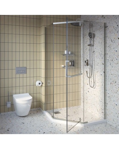 Душевой уголок 100х100 см IDDIS Steel STE8SS0i23 прозрачное