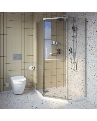 Душевой уголок 100х100 см IDDIS Steel STE8SS0i23 прозрачное