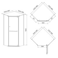 Душевой уголок 100х100 см IDDIS Steel STE8SS0i23 прозрачное