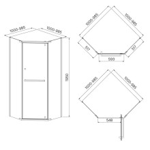 Душевой уголок 100х100 см IDDIS Steel STE8SS0i23 прозрачное