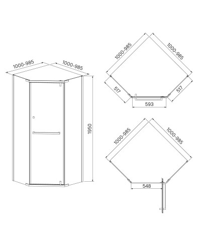 Душевой уголок 100х100 см IDDIS Steel STE8SS0i23 прозрачное