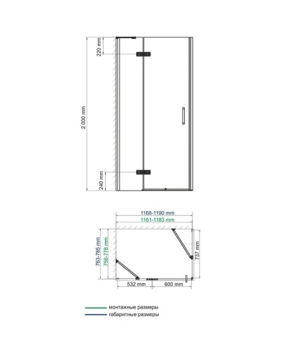 Душевой уголок 120х80 см прозрачное стекло WasserKRAFT ALLER 10H06LWHITE