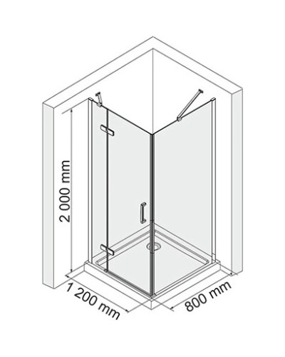 Душевой уголок 120х80 см прозрачное стекло WasserKRAFT ALLER 10H06LWHITE