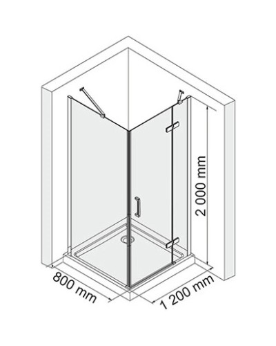 Душевой уголок 120х80 см прозрачное стекло WasserKRAFT ALLER 10H06RWHITE