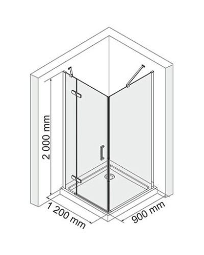 Душевой уголок 120х90 см прозрачное стекло WasserKRAFT ALLER 10H07LWHITE