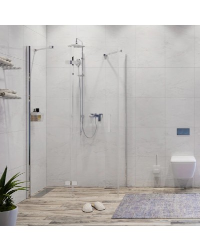 Душевой уголок 120х90 см прозрачное стекло WasserKRAFT ALLER 10H07LWHITE