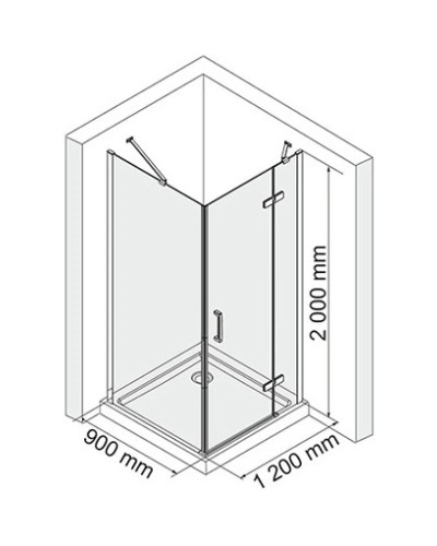 Душевой уголок 120х90 см прозрачное стекло WasserKRAFT ALLER 10H07RWHITE