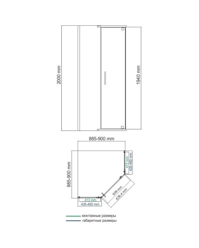 Душевой уголок 90х90 см WasserKRAFT Leine 35P11 прозрачное