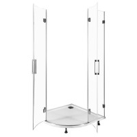 Душевой уголок Aquanet Beta NWD2242 100x100 радиальный профиль Хром стекло прозрачное