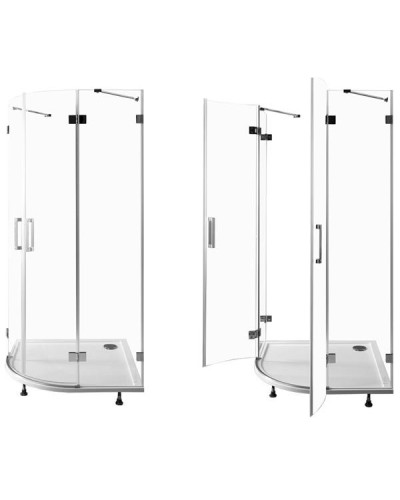 Душевой уголок Aquanet Beta NWD2242 100x100 радиальный профиль Хром стекло прозрачное