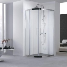 Душевой уголок Aquanet Delta NPE2142 100x100 радиальный профиль Хром, стекло прозрачное