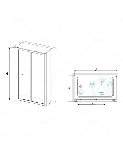 Душевой уголок 100х100 см RGW CL-31 (CL-21+Z-050-1) Classic 04093100-011 прозрачное