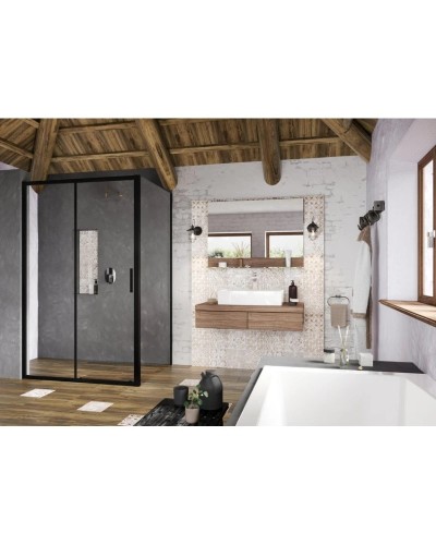 Душевой уголок 110х90 см Ravak Blix Slim BLSDP2 + BLSPS X0PMD0300Z1 + X9BM70300Z1 прозрачное