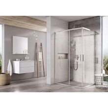 Душевой уголок 90х80 см Ravak Blix Slim BLSRV2K + BLSRV2K X1XM40C00Z1 + X1XM40C00Z1 прозрачное