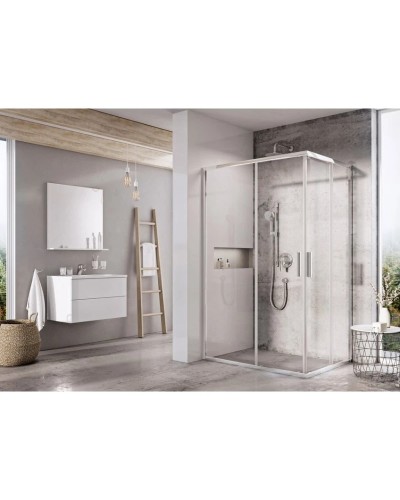 Душевой уголок 90х80 см Ravak Blix Slim BLSRV2K + BLSRV2K X1XM40C00Z1 + X1XM40C00Z1 прозрачное