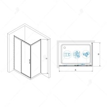 Душевой уголок 120х90 см RGW LE-41B (LE-12B+Z-050-2B) Leipzig 34124192-014 прозрачное