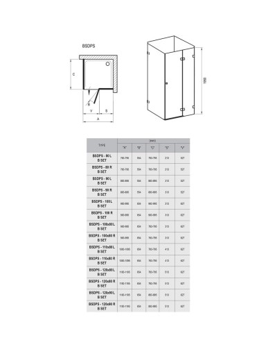 Душевой уголок 120х90 см Ravak Brilliant BSDPS + B SET R 0UPG7A00Z1 + D01000A081 прозрачное