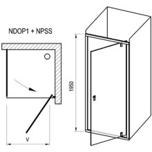 Душевой уголок 90х80 см Ravak Nexty NDOP1 + NPSS 03O70U00Z1 + 90O40U00Z1 прозрачное