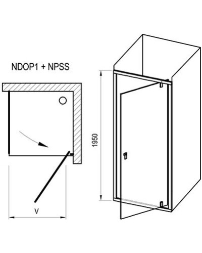 Душевой уголок 90х90 см Ravak Nexty NDOP1 + NPSS 03O70U00Z1 + 90O70U00Z1 прозрачное