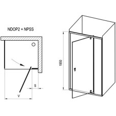 Душевой уголок 100х100 см Ravak Nexty NDOP2 + NPSS 03OA0C00Z1 + 90OA0C00Z1 прозрачное