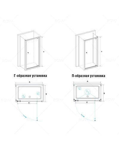 Душевой уголок 90х90 см RGW PA-35 (PA-05+Z-050-1) Passage 04083599-011 прозрачное