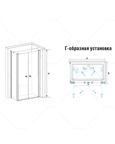 Душевой уголок 100х100 см RGW PA-37 (PA-04+Z-050-1+держатель) Passage 04083700-011 прозрачное