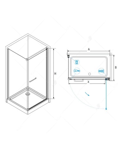 Душевой уголок 60х80 см RGW PA-48 (PA-03+Z-050-1+держатель) Passage 04084867-011 прозрачное