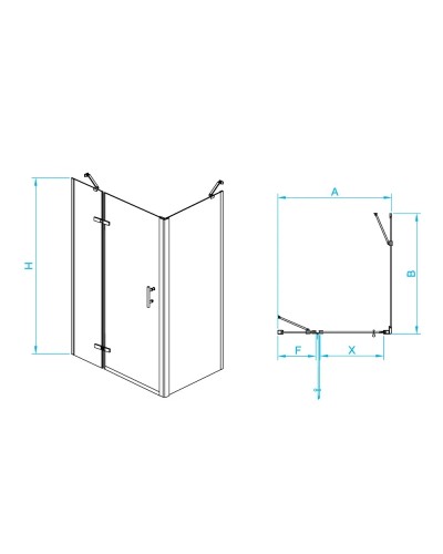 Душевой уголок 144х100 см RGW PA-77-B L (PA-07B+Z-050-2B+держатель) Passage 41087740-084L прозрачное