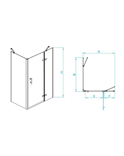 Душевой уголок 144х80 см RGW PA-77-B R (PA-07B+Z-050-2B+держатель) Passage 41087748-084R прозрачное