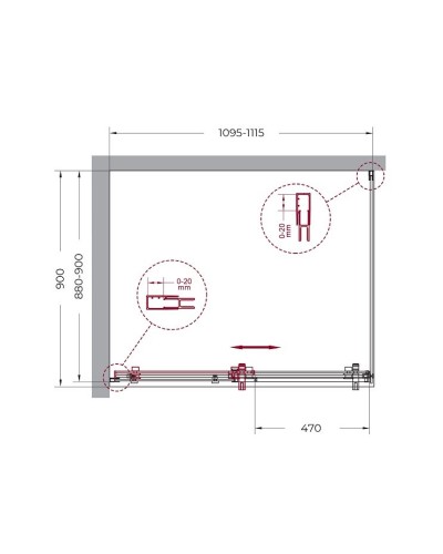 Душевой уголок BelBagno MARINO-AH-1-110/90-C-Cr