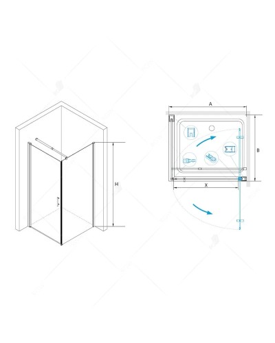 Душевой уголок 90х90 см RGW LE-33 Leipzig 06123399-11 прозрачное