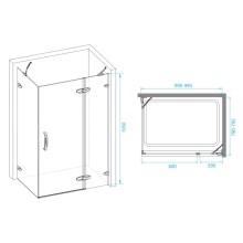 Душевой уголок 119,5х89,5 см RGW SA-41 Safari 02034192-11 прозрачное