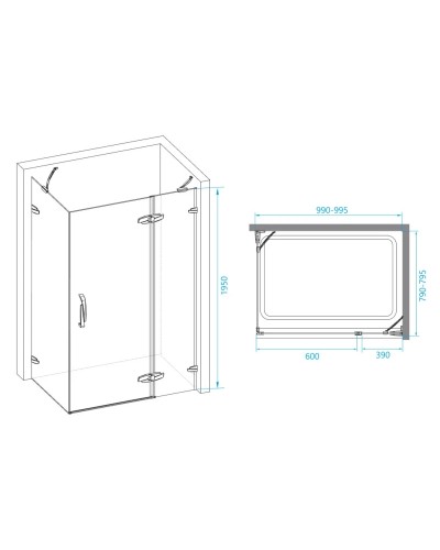 Душевой уголок 119,5х89,5 см RGW SA-41 Safari 02034192-11 прозрачное