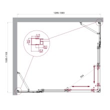 Душевой уголок BelBagno LUCE-AH-22-130/110-C-Cr