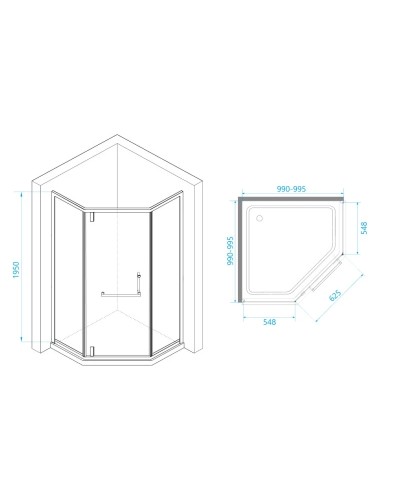 Душевой уголок 99,5х99,5 см RGW 084-B Hotel 350608400-34 серое