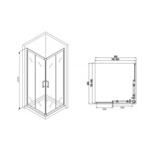 Душевой уголок 80х80 см Abber Schwarzer Diamant AG02080B прозрачное