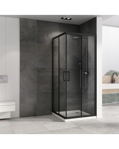 Душевой уголок 80х80 см Abber Schwarzer Diamant AG02080B-S80B прозрачное