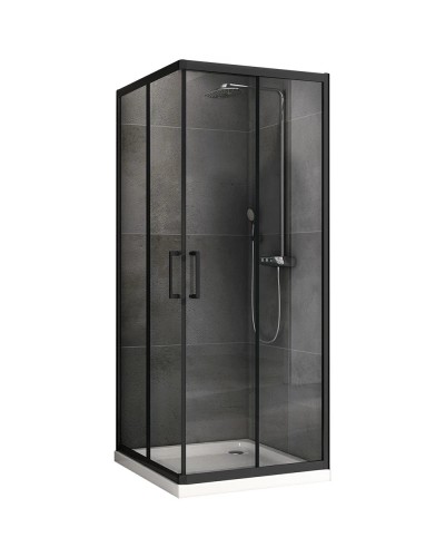 Душевой уголок 80х80 см Abber Schwarzer Diamant AG02080B-S80B прозрачное