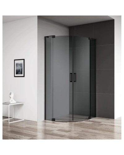 Душевой уголок 80-90х80-90 см Cezares SLIDER-R-2-80/90-GRIGIO-NERO серое