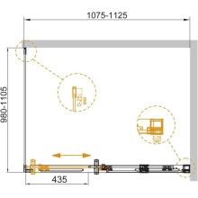 Душевой уголок 110х100 см Cezares DUET SOFT-AH-1-110/100-C-Cr прозрачное