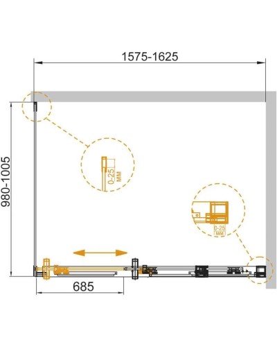 Душевой уголок 160х100 см Cezares DUET SOFT-AH-1-160/100-C-Cr прозрачное