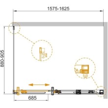 Душевой уголок 160х90 см Cezares DUET SOFT-AH-1-160/90-C-Cr прозрачное