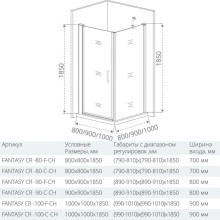 Душевой уголок 90х90 см Good Door Fantasy CR-90-С-CH прозрачное