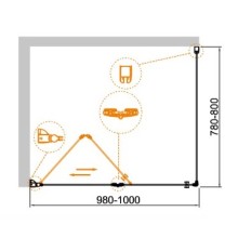 Душевой уголок CEZARES ECO-O-ASH-1-100/80-C-Cr