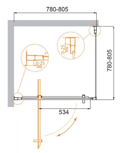 Душевой уголок CEZARES MOLVENO-A-1-80-C-Cr-IV