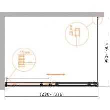Душевой уголок 130х100 см Cezares DUET SOFT-M-AH-1-130/100-C-Cr прозрачное