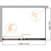 Душевой уголок 150х90 см Cezares DUET SOFT-M-AH-1-150/90-C-Cr прозрачное